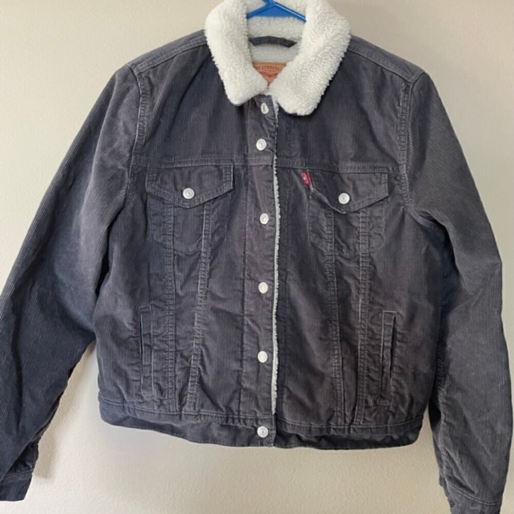 Levi's Corduroy Sherpa Lined Jacket Medium Navy